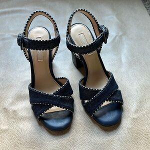Antonio Melani Denim Blue Block Heel Size 6.5